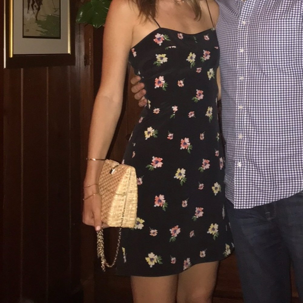 floral silk slip dress